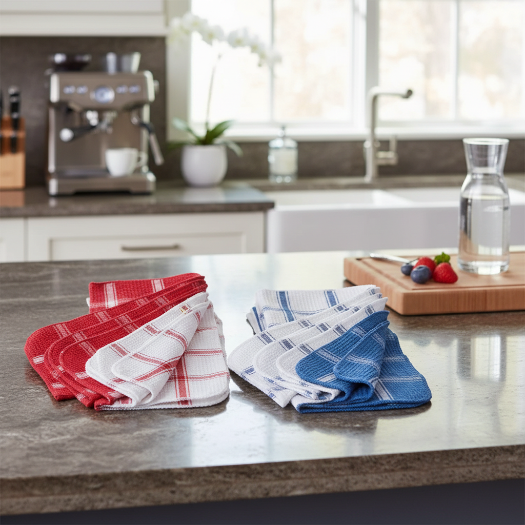 Waffle Dish Cloths 6 Pack Assorted Colors Kitchen Cleaning Cloths - Set of 2