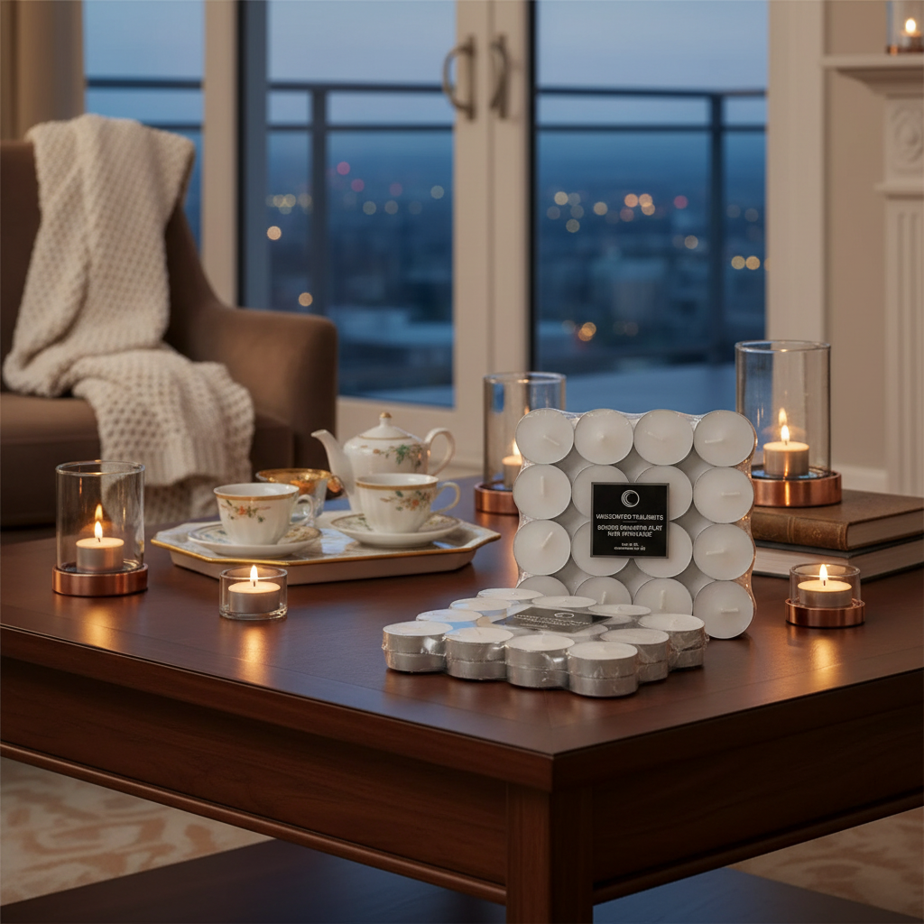 32-Pack White Unscented Tealight Candles – Set of 2, Decorative Tea Lights