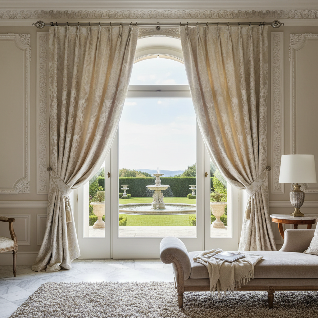 Adjustable Metal Drape Pole 16/19mm – Orifice Nickel Finish, 66-120", Curtain Rod Set