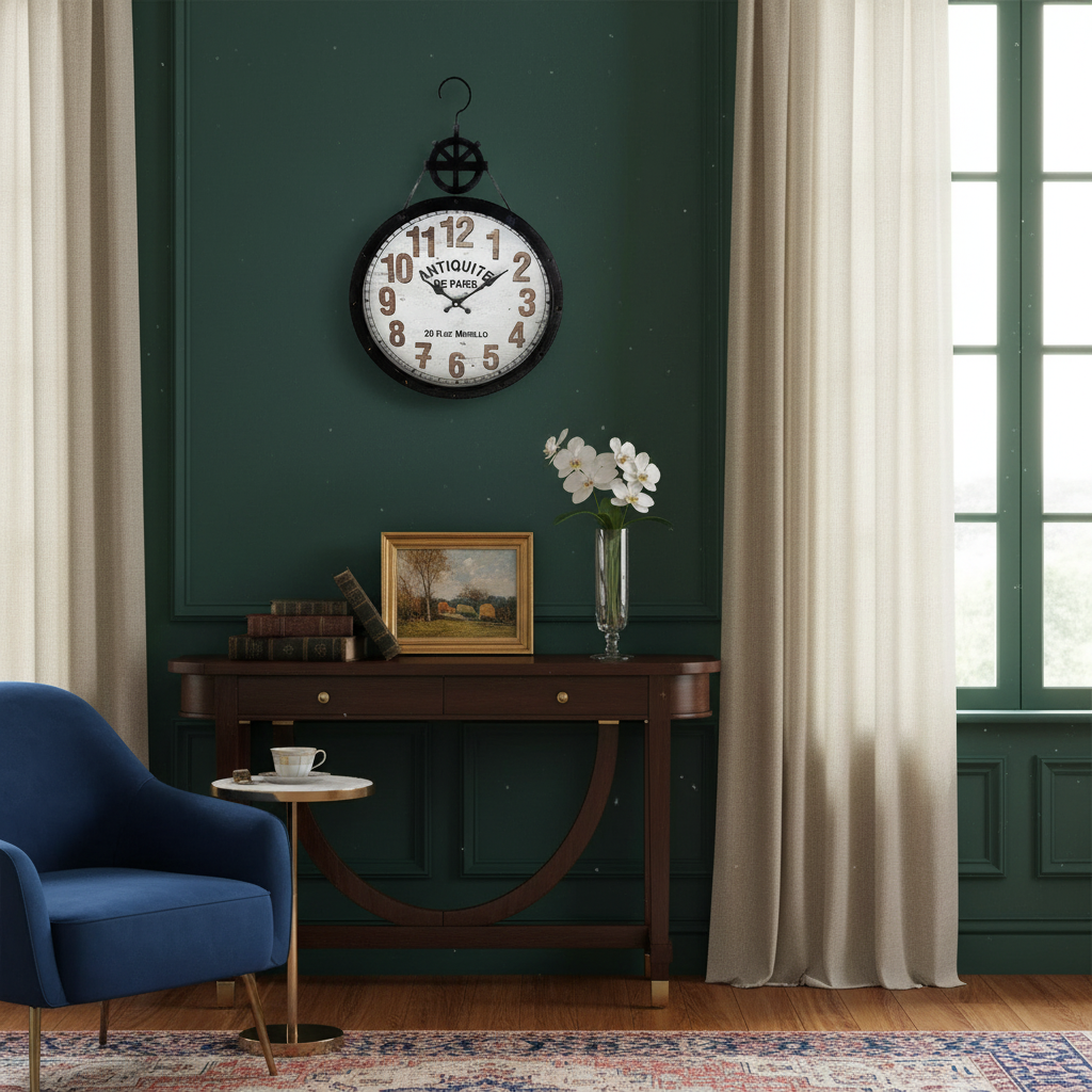 Antiquite de Paris Wall Clock – Vintage Style Metal Home Clock