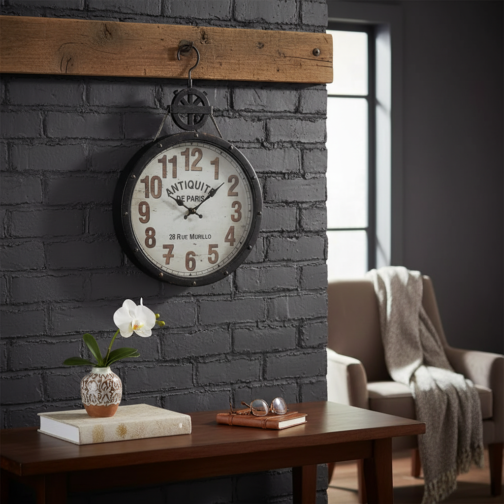 Antiquite de Paris Wall Clock – Vintage Style Metal Home Clock