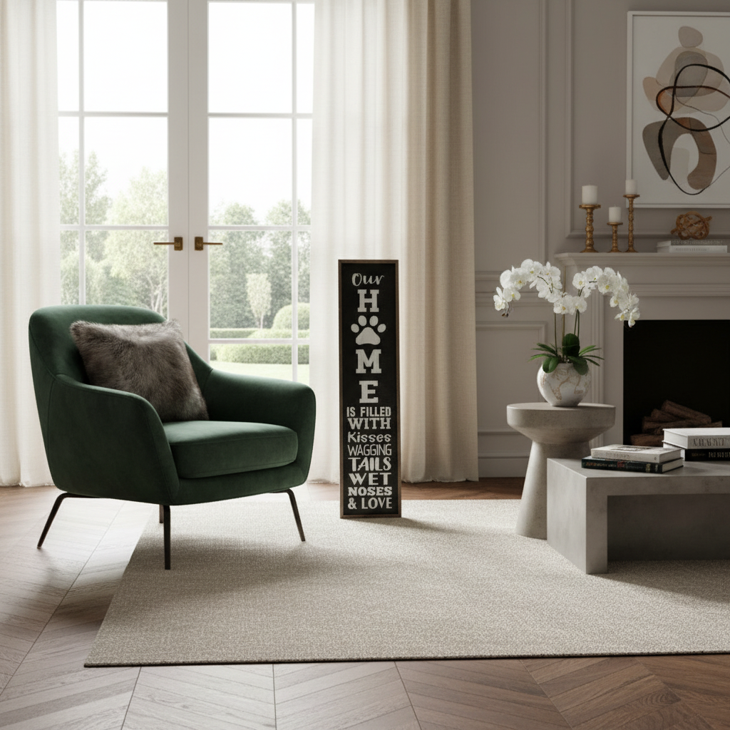 Floor Standing Framed Wall Sign "Our Home Is Filled With" Home Decor