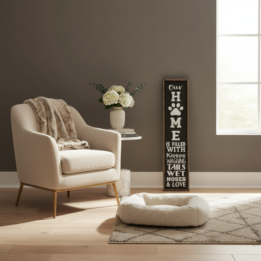 Floor Standing Framed Wall Sign "Our Home Is Filled With" Home Decor