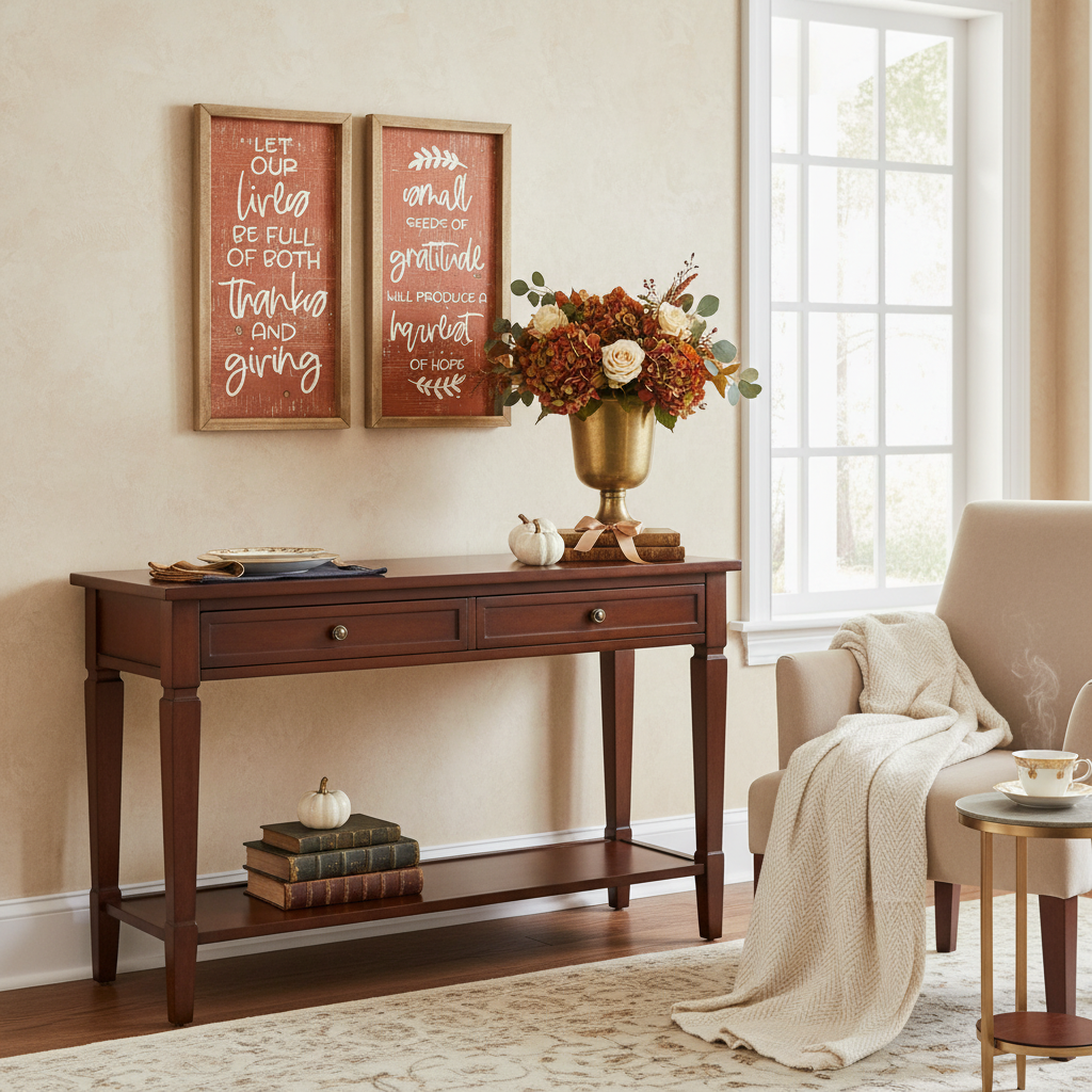 Framed Etched Harvest/Thanksgiving Wall Plaque – Assorted Designs, Set of 2