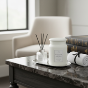 19oz White Suede Luxe Scented Candle With Glass Lid Set of 2