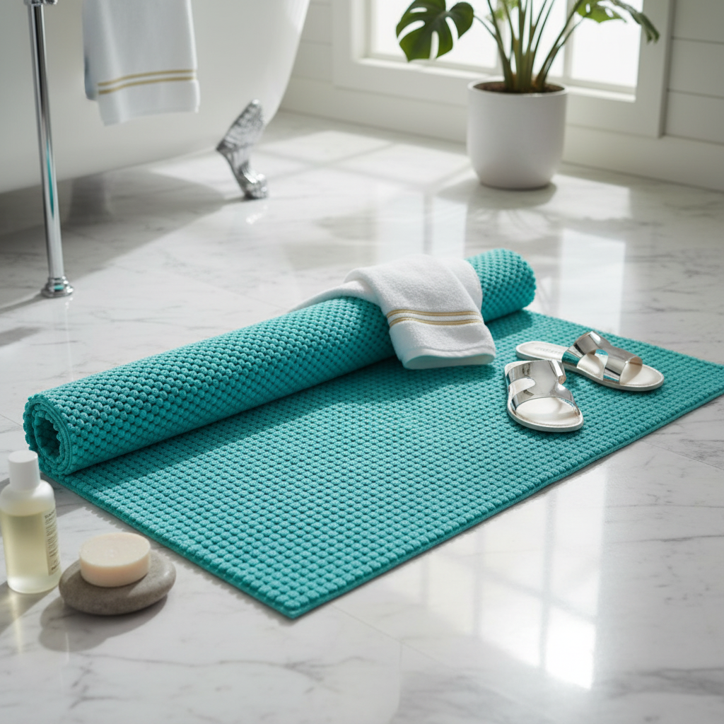 Teal Anti-Slip PVC Mat 12x59 Inch – Non-Skid, Durable Floor Mat for Home – Set of 6