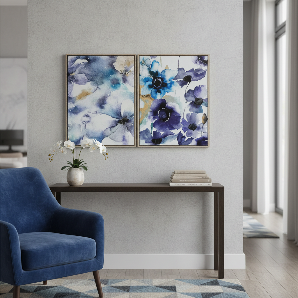 Framed Canvas Wall Art Viola Assorted Set of 2