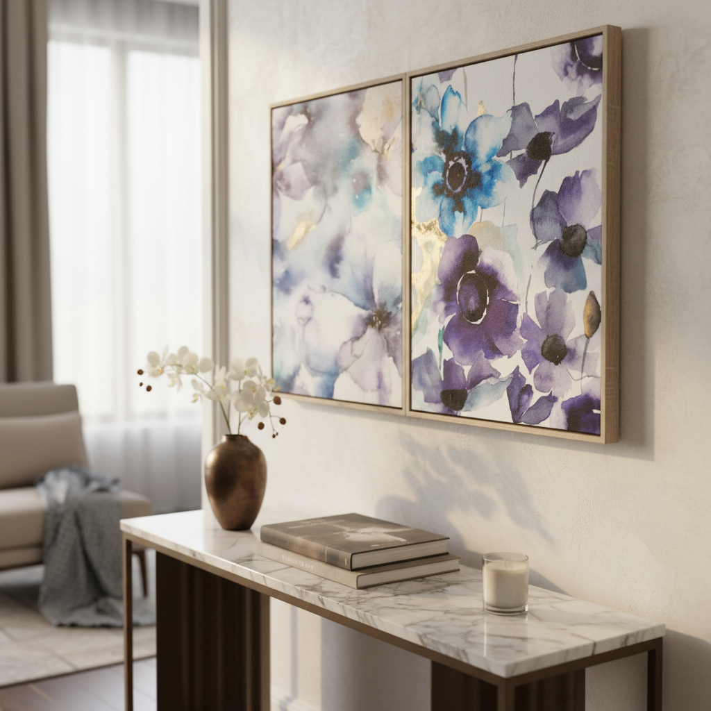 Framed Canvas Wall Art Viola Assorted Set of 2