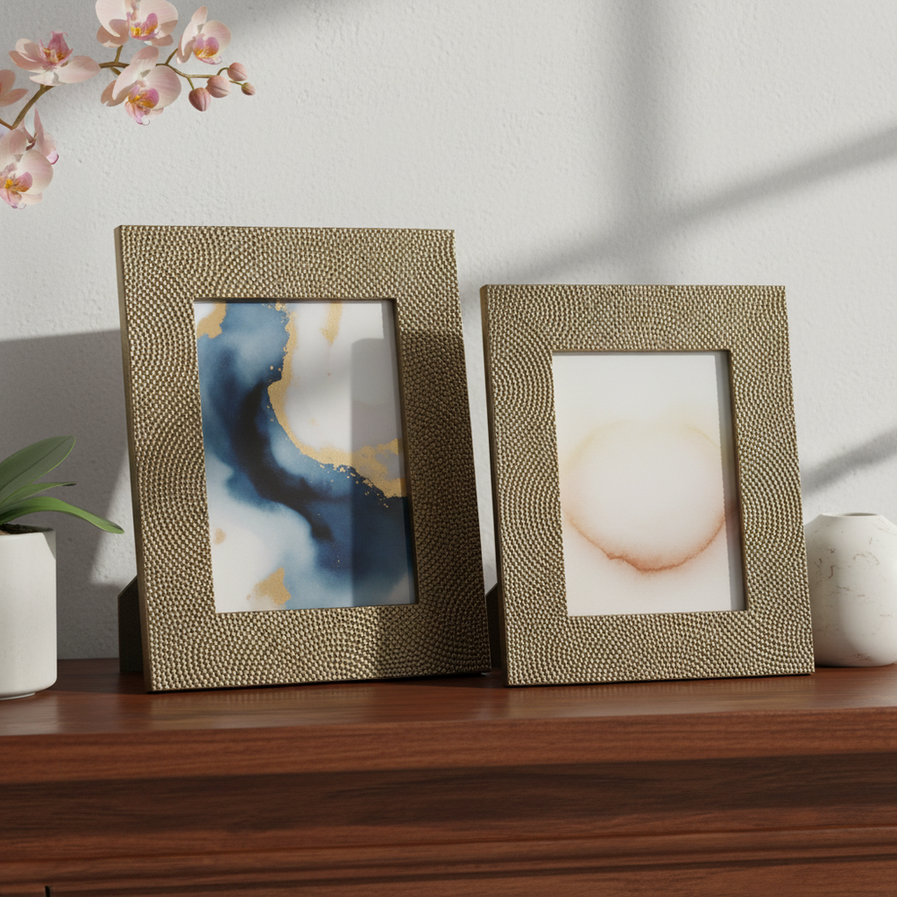 4x6 Inch Mackenzie Gold Picture Frame Set of 2 Elegant Home Frame