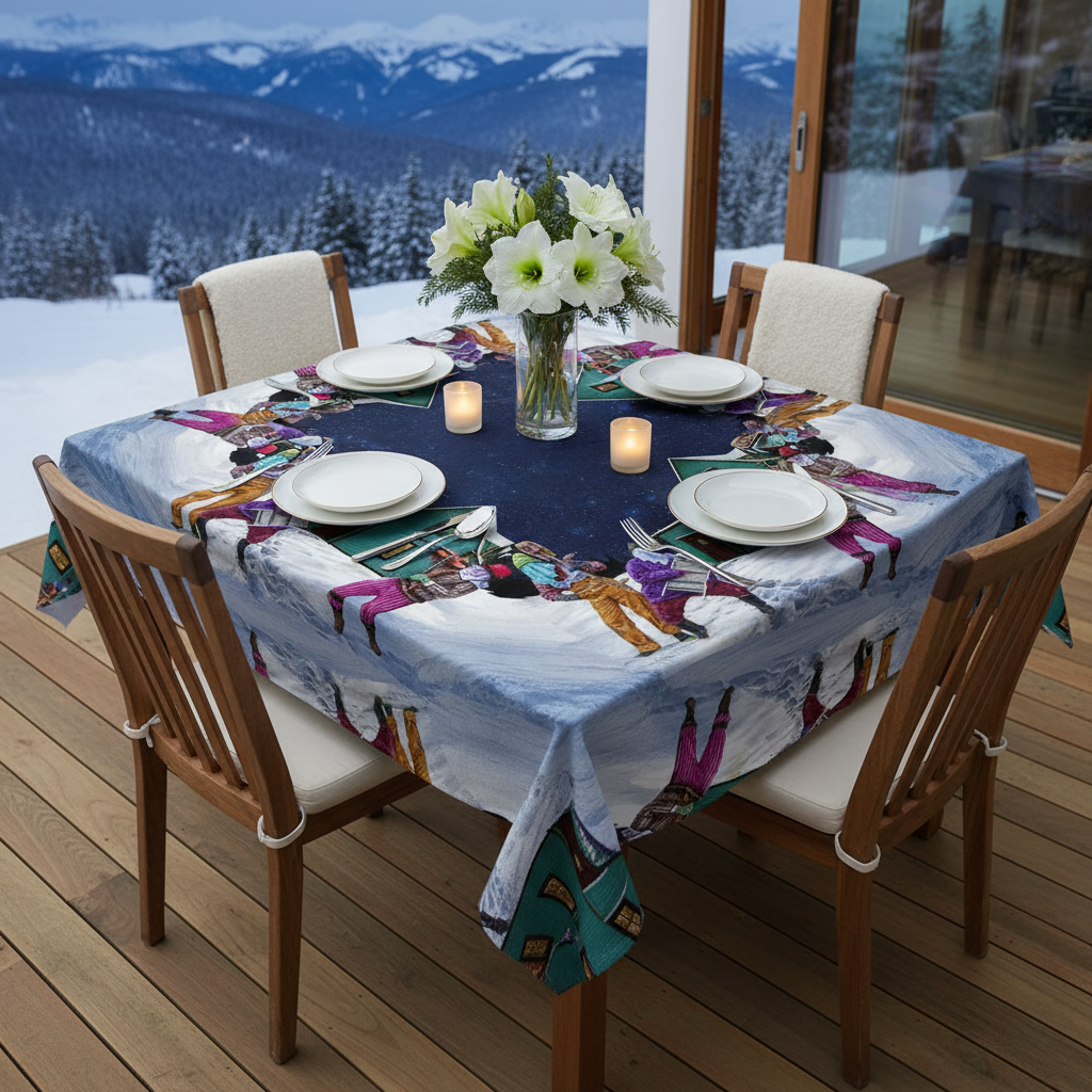 Polyester Digital Print Tablecloth Washboard Mummer 60x90 Inch – Easy Care, Decorative