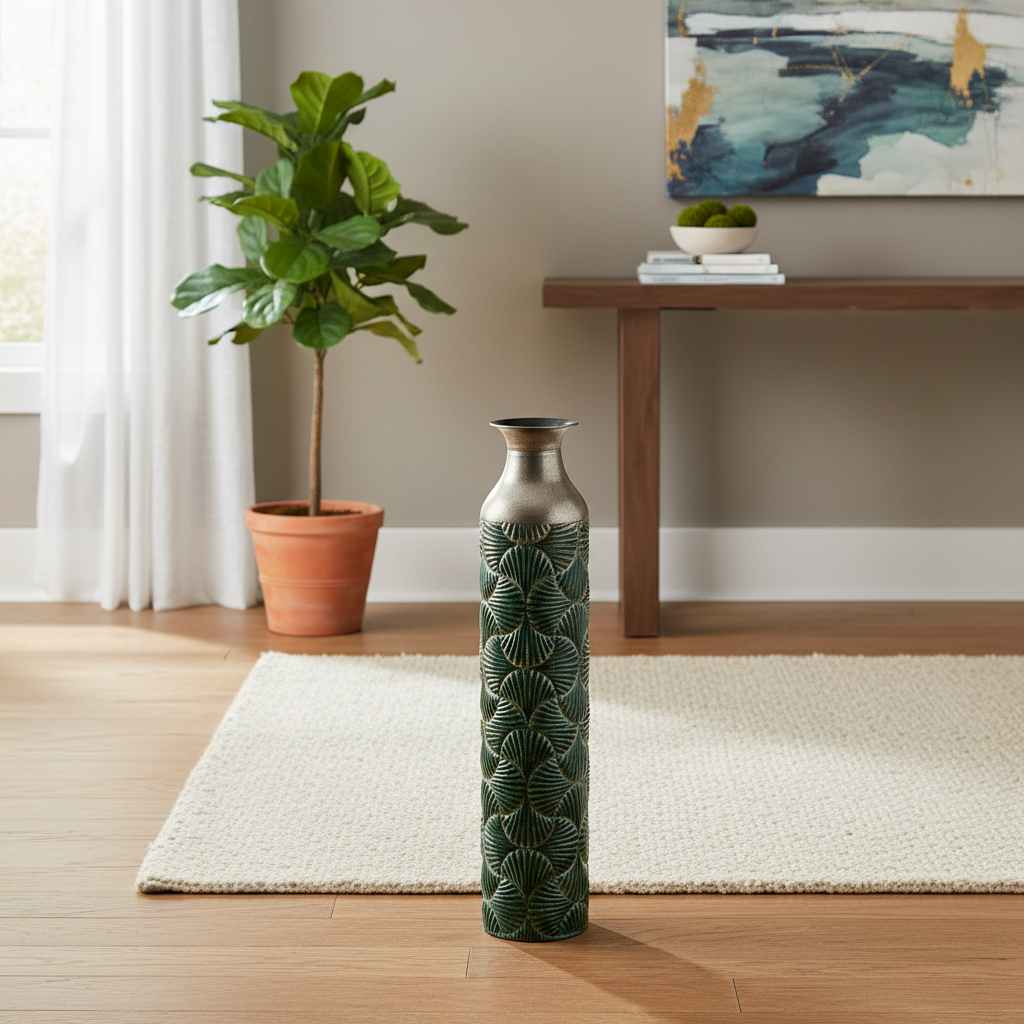 Metal Floor Vase – 24" Torrent, Decorative Home Accent