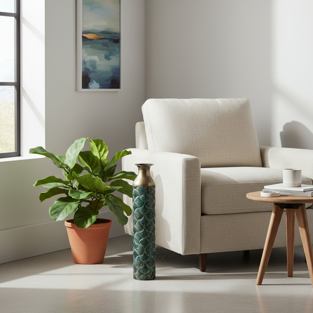 Metal Floor Vase – 24" Torrent, Decorative Home Accent