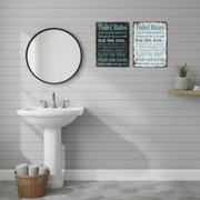 Metal Wall Sign – Toilet Rules, Assorted Designs, Set of 2