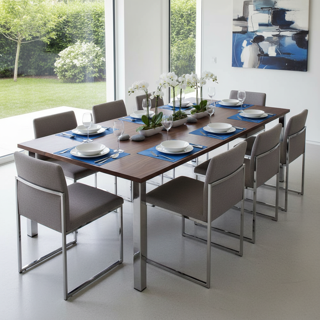 Vinyl Placemat – Electrify Blue, Modern Dining Table Set of 12