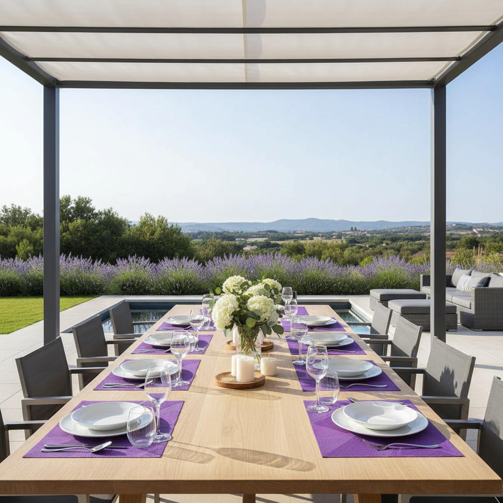 Vinyl Placemat – Electrify Purple, Contemporary Table Set of 12