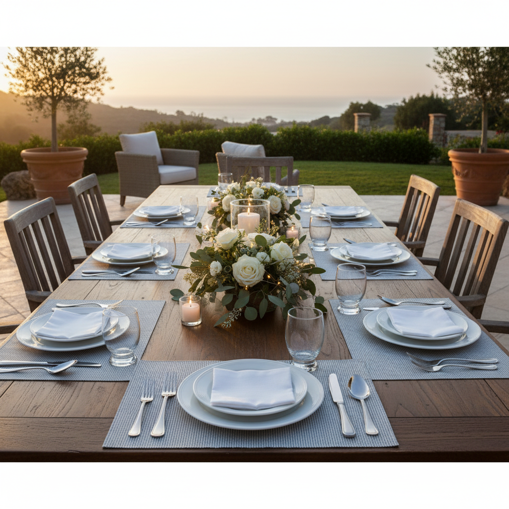 Vinyl Placemat – Remi Silver, Elegant Table Set of 12