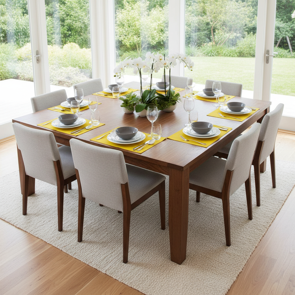 Vinyl Placemat – Electrify Yellow, Modern Dining Table Set of 12
