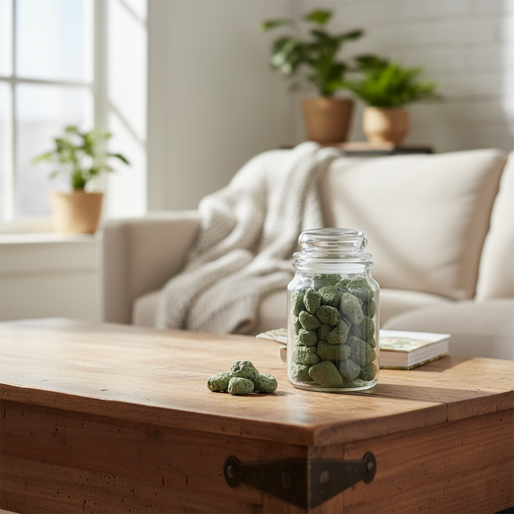 Forest Pine Aromatic Stones in Glass Jar with Lid – Fragrant Home Decor, Air Freshener