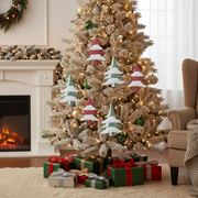 Ceramic Tree Christmas Ornament Set of 6 – Holiday Tree Decoration