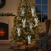 Wooden Ski Christmas Ornament Set of 12 – Holiday Tree Decoration