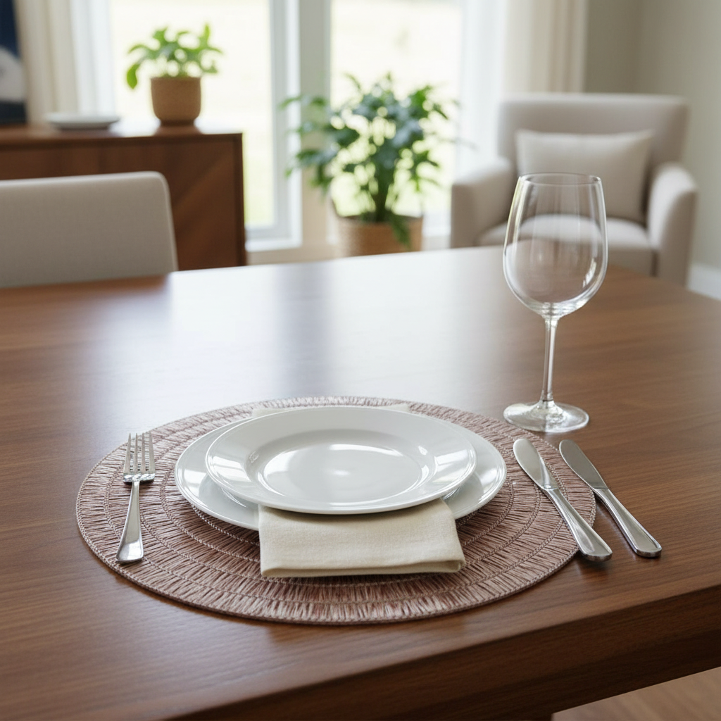 Rose Round PVC Lace Placemat Set of 12 – Elegant Table Decor, Easy-Clean Mats