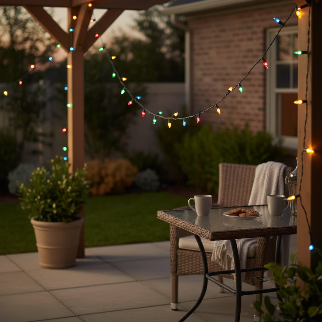 100 Light 5Mm LED Indoor Outdoor String Light Set Multi Color Bulbs Holiday Lights