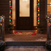 Coir Door Mat Poinsettia Joyeux Noel 16 X 48 Christmas Holiday Entry Door Mat
