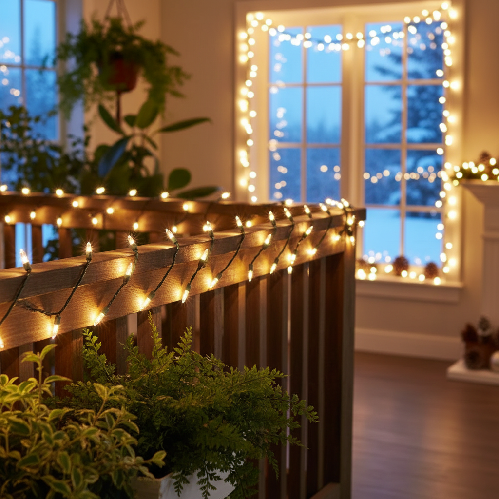 100 Light Indoor Outdoor Mini String Light Set Clear Bulbs - Set of 2 Christmas Holiday Decoration Lights