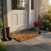 Coir Door Mat Gare Au Chien Fou Paws 18 X 30 Inch, Outdoor Front Door Pet Welcome Mat
