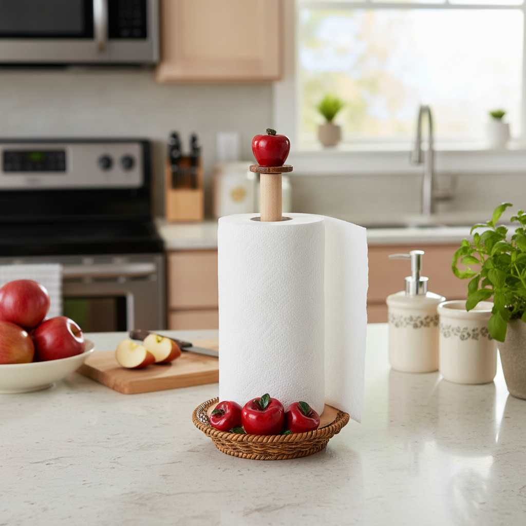 Paper Towel Holder Fresh Clean Apple Decorative Kitchen Counter Paper Towel Stand