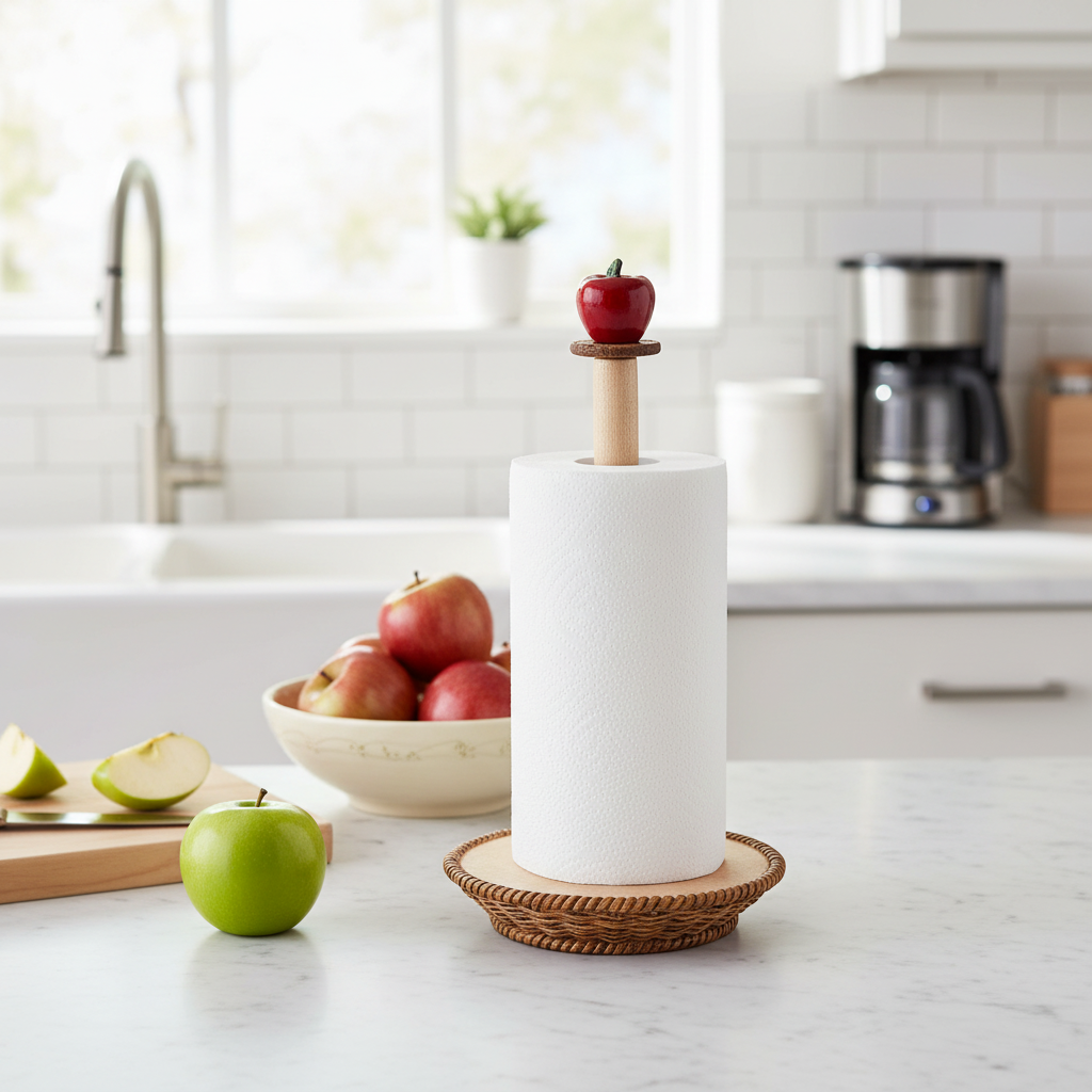 Paper Towel Holder Fresh Clean Apple Decorative Kitchen Counter Paper Towel Stand