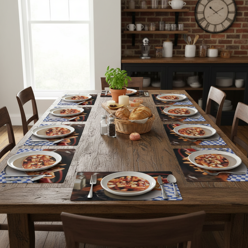 Plastic Placemat Poutine 12 X 18 Set Of 12, Kitchen Dining Table Decor