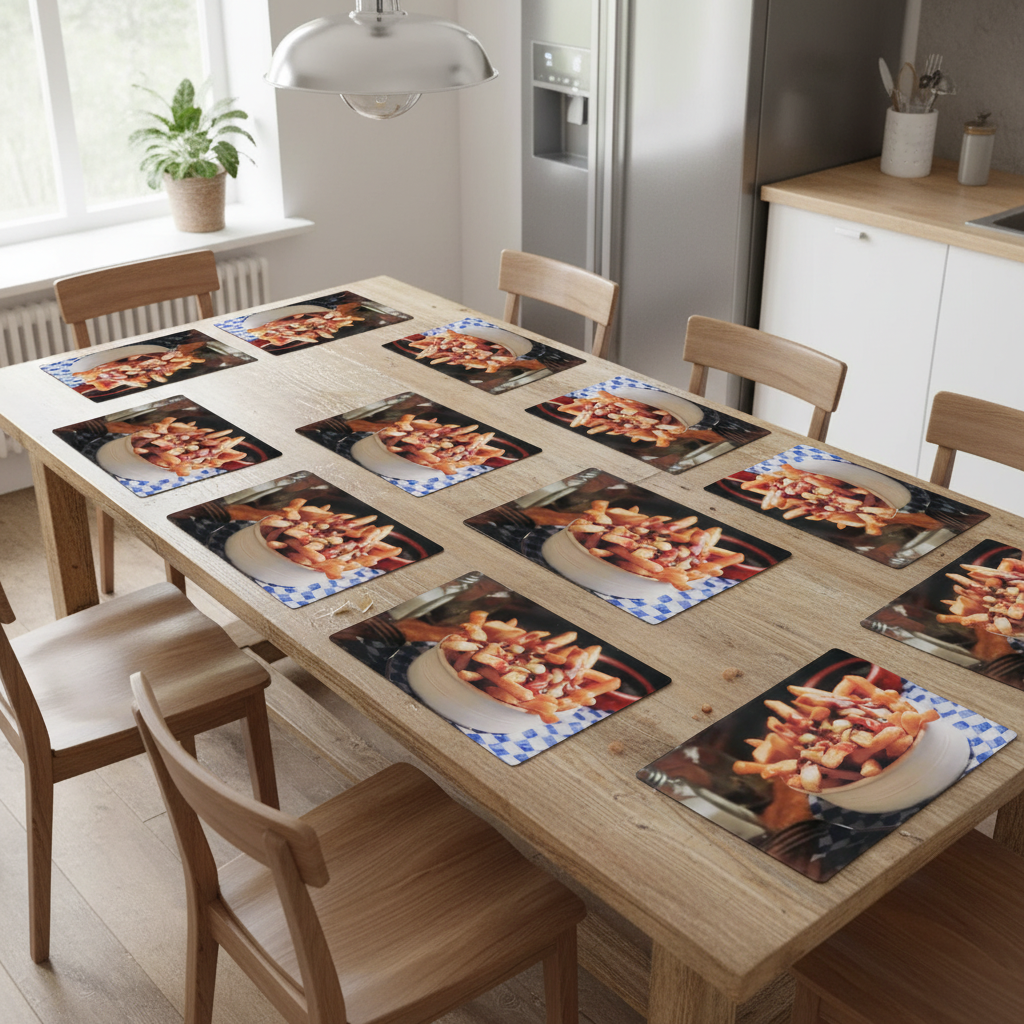 Plastic Placemat Poutine 12 X 18 Set Of 12, Kitchen Dining Table Decor