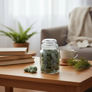 Forest Pine Aromatic Stones in Glass Jar with Lid – Fragrant Home Decor, Air Freshener