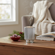 11.3oz Ribbed Silver Electroplated Scented Candle – Winter Berry