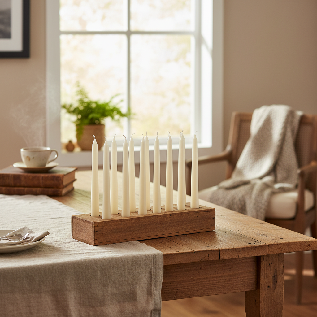 12" Ivory Unscented Taper Candles – 12-Pack, Decorative Home & Event Candles