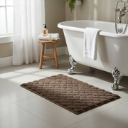 Handwoven Pompom Bath Mat – Chocolate, 20x32 Inch, Soft & Decorative
