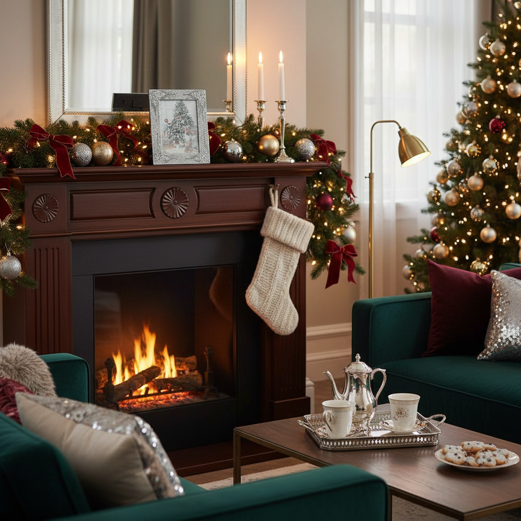 Christmas 5X7 Inch Photo Frame Arrow Glam, Holiday Picture Frame, Festive Home Decor