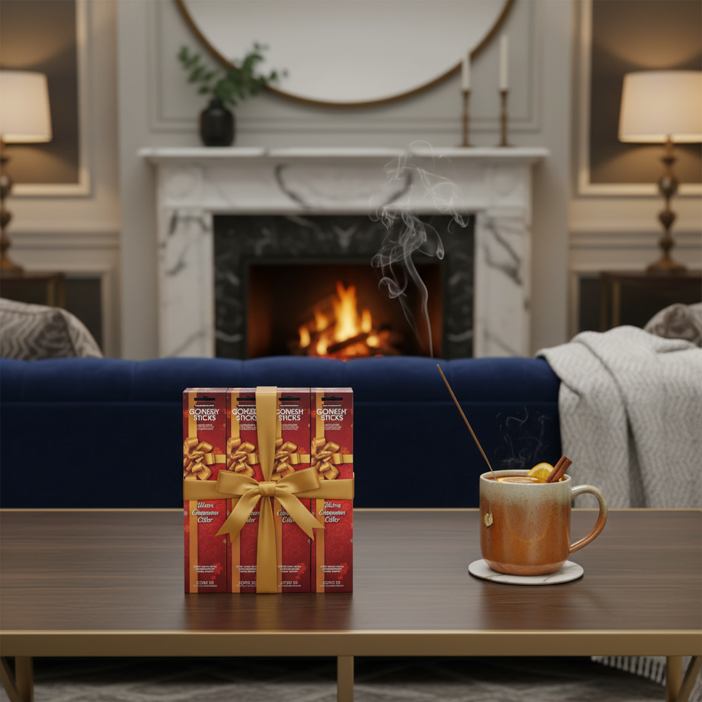 Gonesh Warm Cinnamon Cider Incense Sticks 20-Pack – Aromatherapy, Cozy Home Fragrance – Set of 8