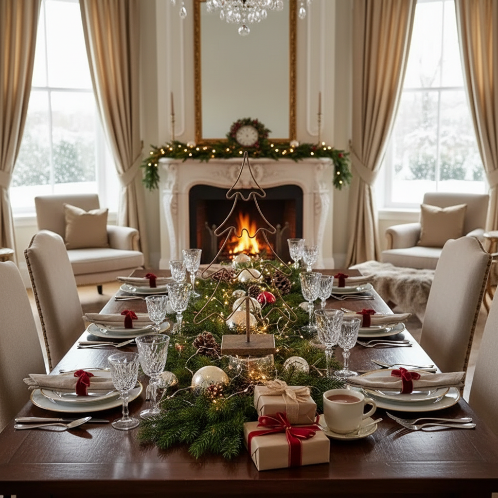 Large Wire Metal Christmas Tree – Holiday Table Decor