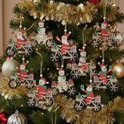 Wooden Bicycle Christmas Ornament Set of 12 – Holiday Tree Decoration