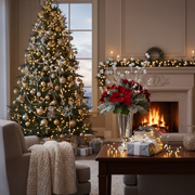 Christmas Pearl Crystal Pick Set Of 10, Holiday Floral Decor, Festive Home Accent