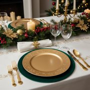 Gold Snowflake Charger Plate – 13", Set of 6, Holiday Table Setting