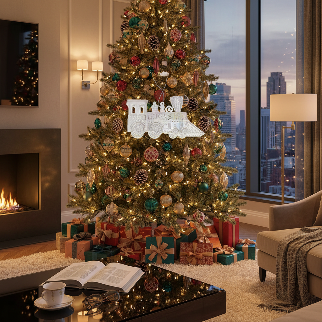 Long Train Christmas Ornament Set of 12 – Holiday Tree Decoration
