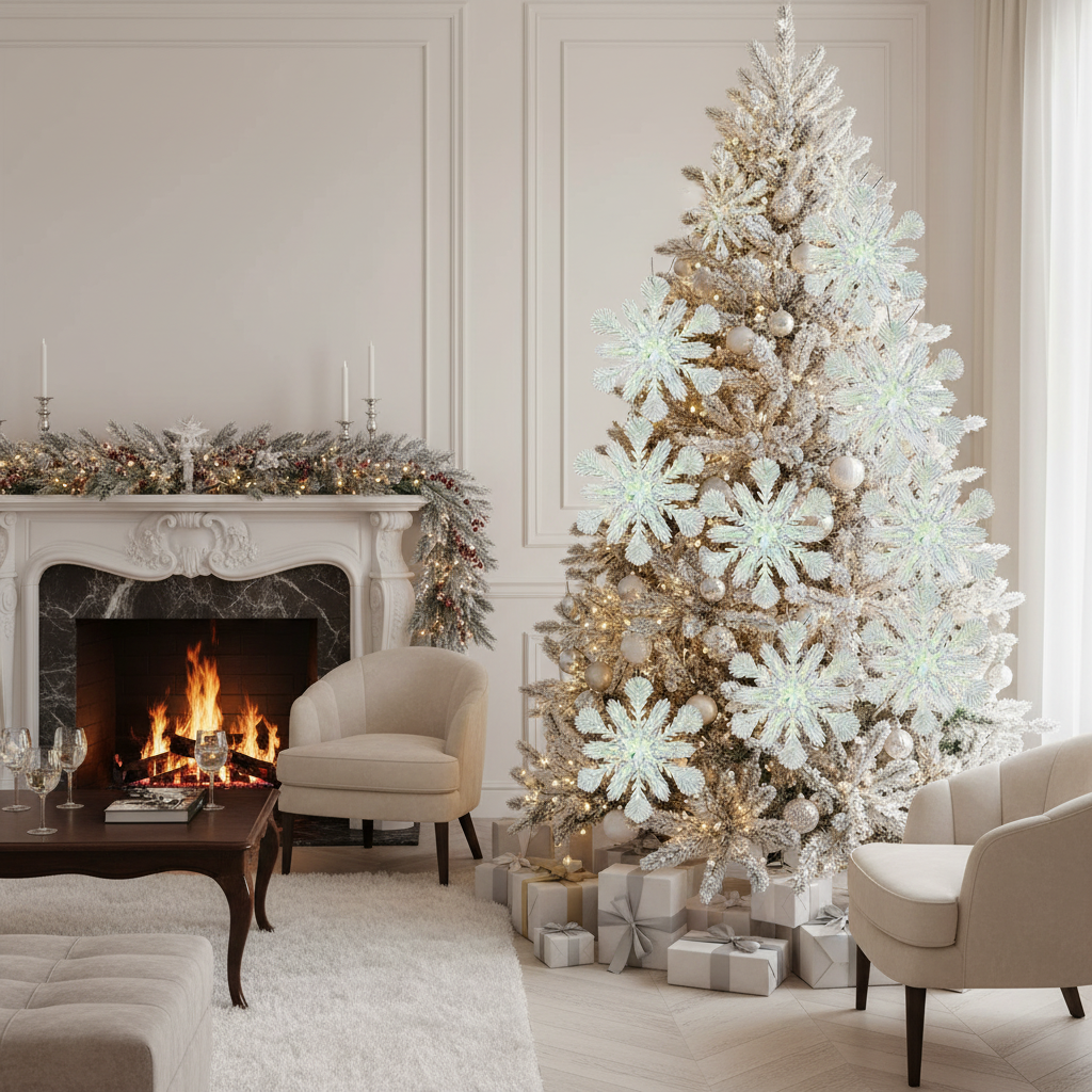 Snowflake Christmas Ornament Set of 12 – Holiday Tree Decoration