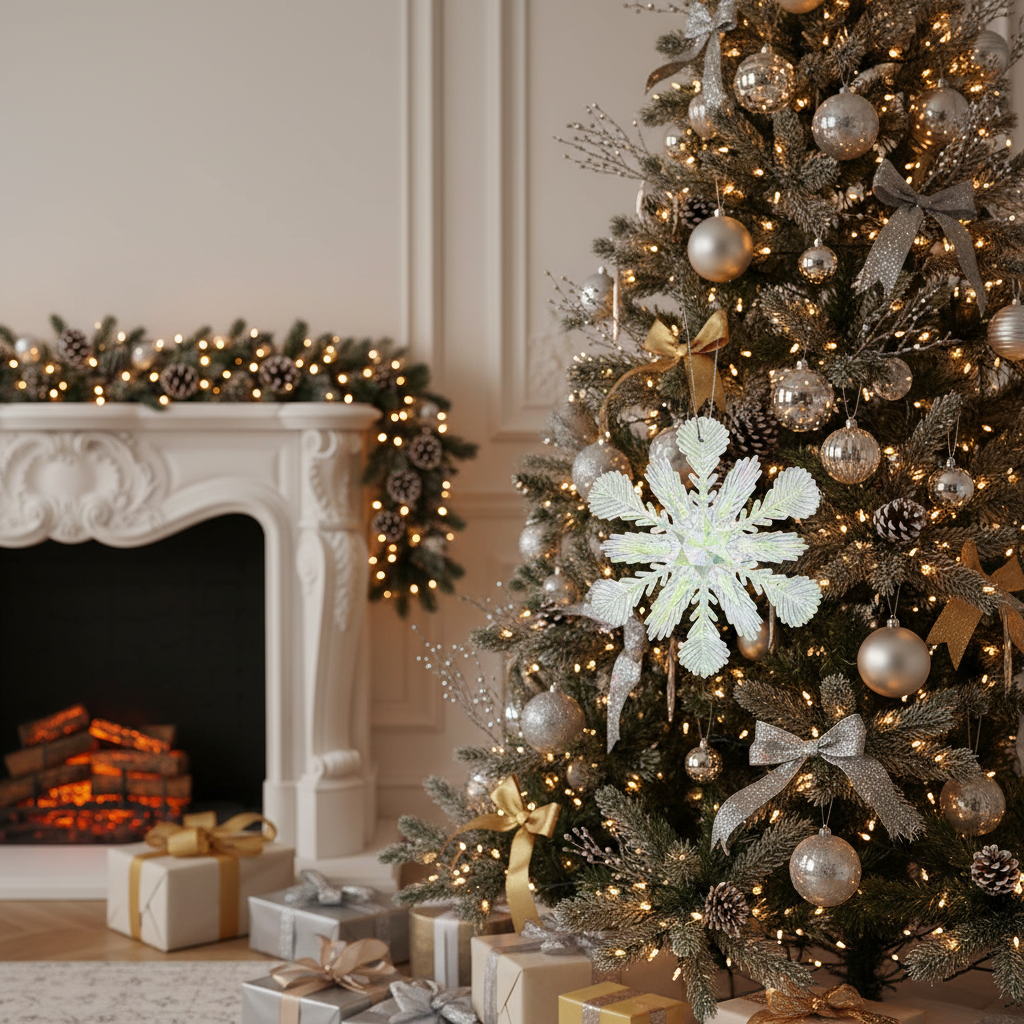 Snowflake Christmas Ornament Set of 12 – Holiday Tree Decoration