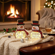 Light-Up Snowman Stand Christmas Decor Set of 2 – Holiday Accent