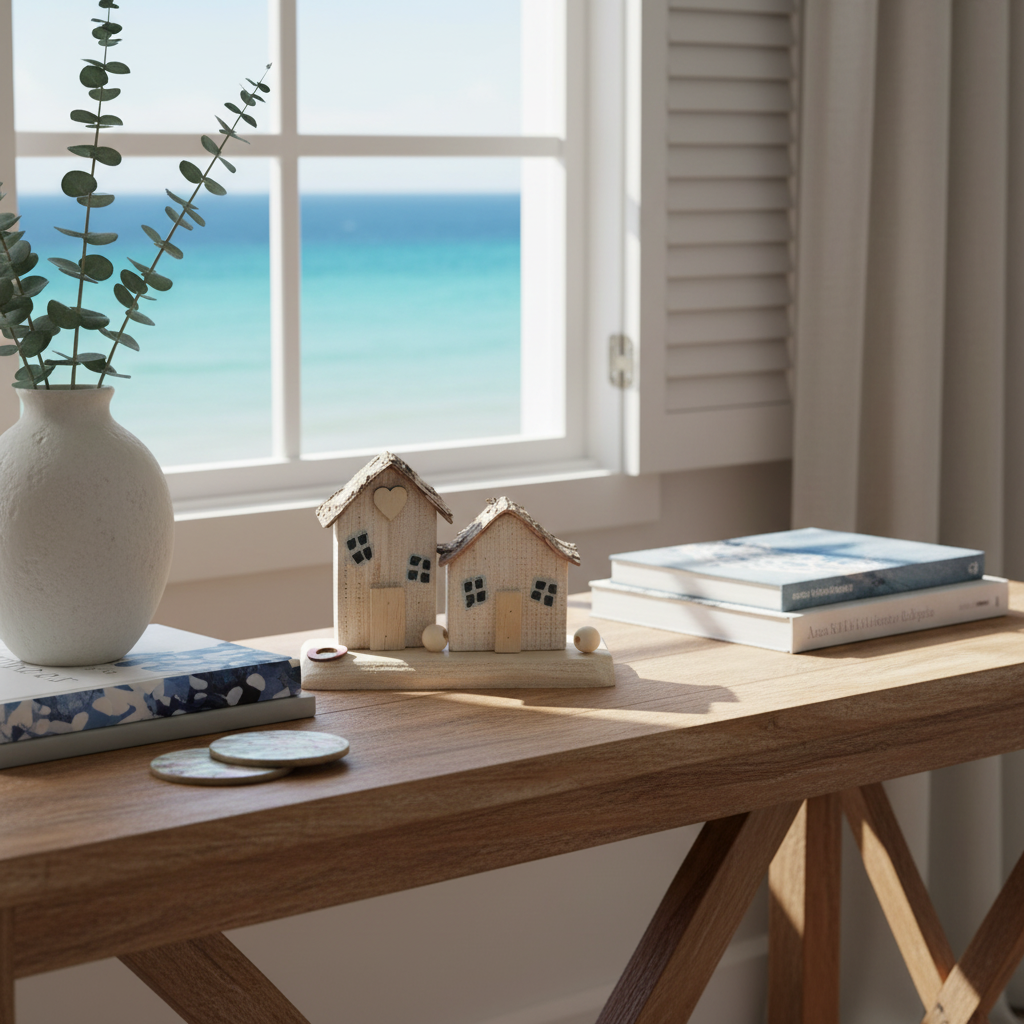 Wooden Double Nautical House Decoration, Coastal Beach Home Accent