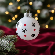 Christmas Paw Prints Ornament Set Of 12, Holiday Tree Decoration, Pet Lover Home Decor