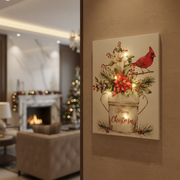 LED Canvas Wall Art Floral – Christmas Holiday Decor